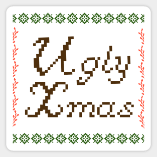 Ugly Xmas writing knitted design Sticker